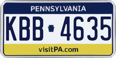PA license plate KBB4635