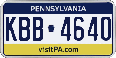 PA license plate KBB4640