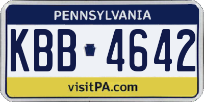 PA license plate KBB4642