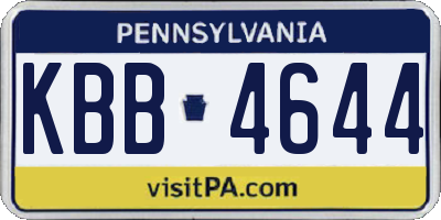 PA license plate KBB4644