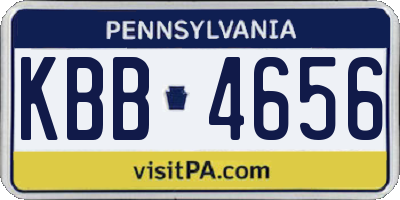 PA license plate KBB4656