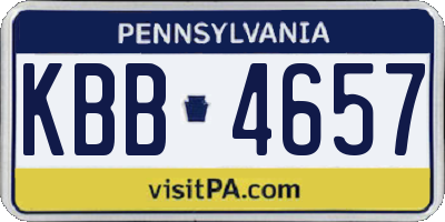 PA license plate KBB4657