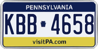 PA license plate KBB4658