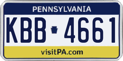 PA license plate KBB4661