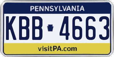 PA license plate KBB4663