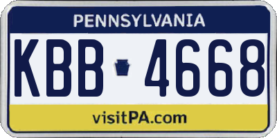 PA license plate KBB4668