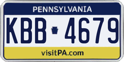 PA license plate KBB4679