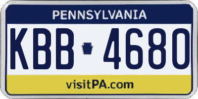 PA license plate KBB4680