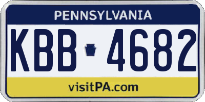 PA license plate KBB4682