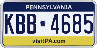PA license plate KBB4685
