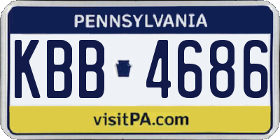 PA license plate KBB4686