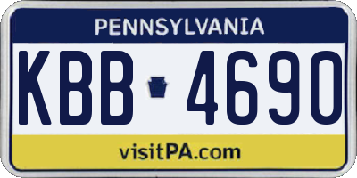 PA license plate KBB4690