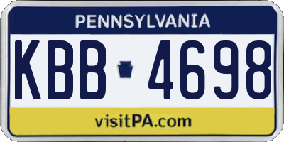 PA license plate KBB4698