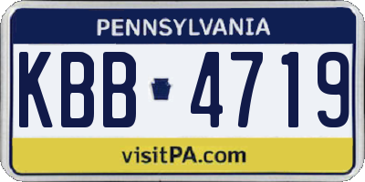 PA license plate KBB4719