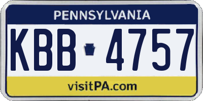PA license plate KBB4757