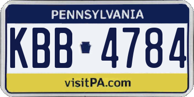 PA license plate KBB4784