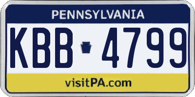 PA license plate KBB4799