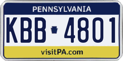 PA license plate KBB4801