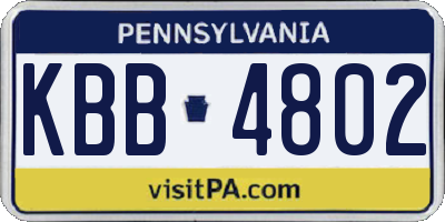 PA license plate KBB4802