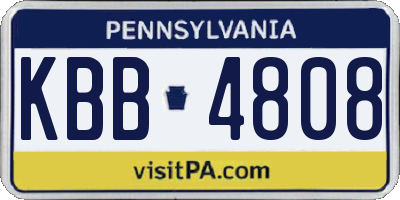 PA license plate KBB4808
