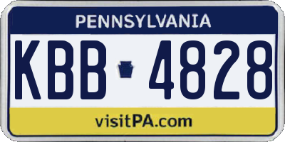 PA license plate KBB4828