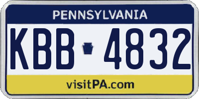 PA license plate KBB4832