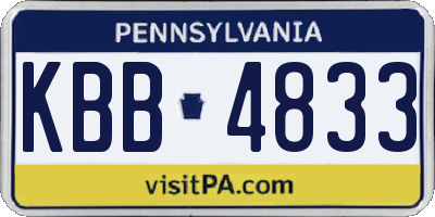 PA license plate KBB4833