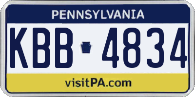 PA license plate KBB4834