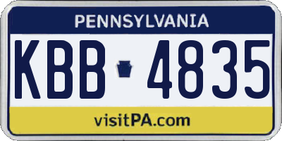 PA license plate KBB4835