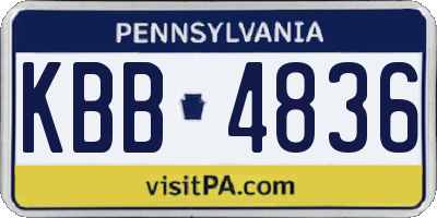 PA license plate KBB4836