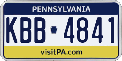 PA license plate KBB4841