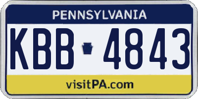 PA license plate KBB4843