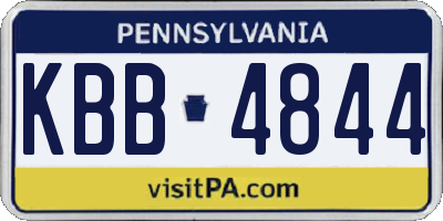 PA license plate KBB4844