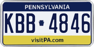 PA license plate KBB4846