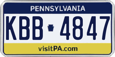 PA license plate KBB4847