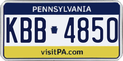 PA license plate KBB4850