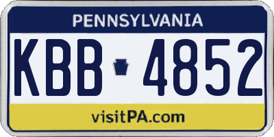 PA license plate KBB4852