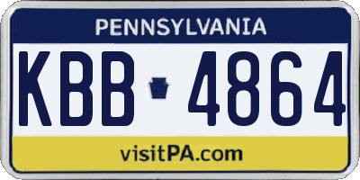 PA license plate KBB4864