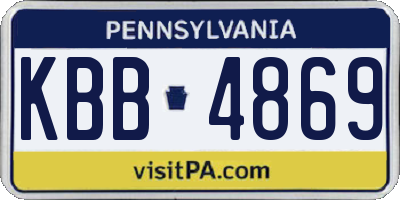 PA license plate KBB4869