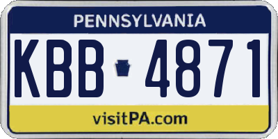 PA license plate KBB4871