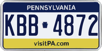 PA license plate KBB4872