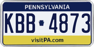 PA license plate KBB4873