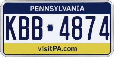 PA license plate KBB4874