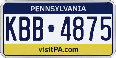 PA license plate KBB4875