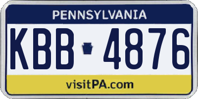 PA license plate KBB4876