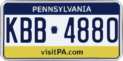 PA license plate KBB4880