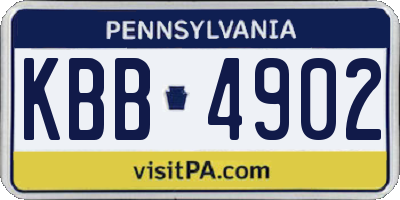 PA license plate KBB4902