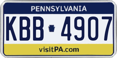 PA license plate KBB4907