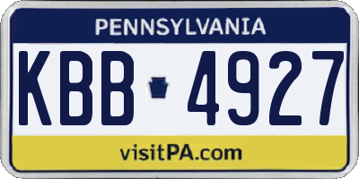 PA license plate KBB4927