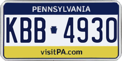 PA license plate KBB4930